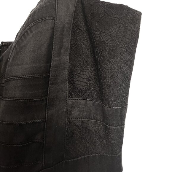 Aidan by Aidan Mattox Pleated Corset Evening Dress Size 6 Black White - Picture 4 of 7